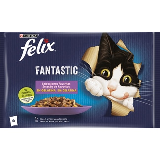 Alimento Húmido para Gato Fantastic Selecção de Favoritos Pack 4 unidades embalagem 340 g - Purina Felix