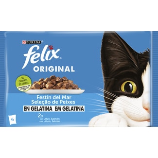 Alimento Húmido para Gato Original Selecção de Peixes Pack 4 unidades embalagem 340 g - Purina Felix