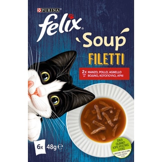 Alimento Húmido para Gato Soup Filetti Pack 6 unidades embalagem 288 g - Purina Felix