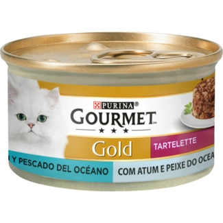 Alimento Húmido para Gato Tartelet com Atum e Peixe do Oceano embalagem 85 g - Gourmet Gold