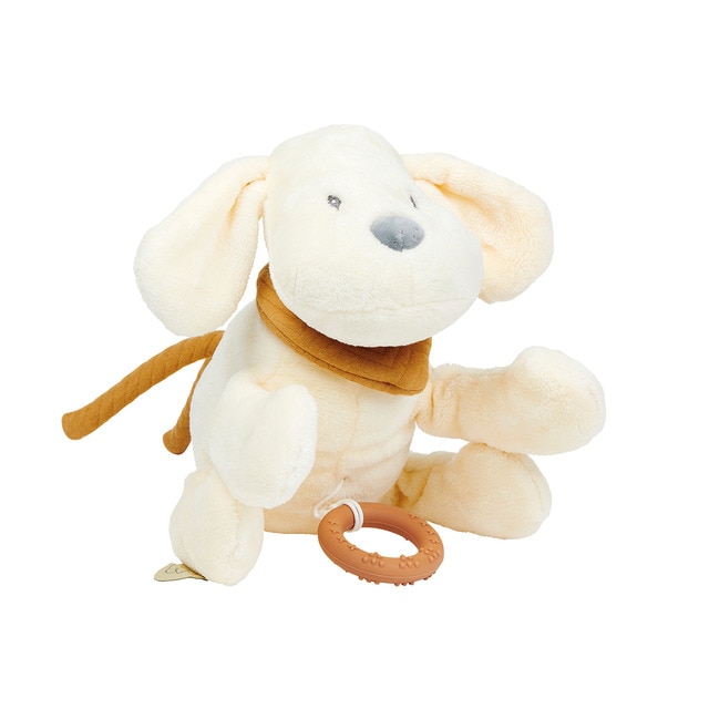 Imagen 0 de Peluche musical velour perrito Charlie Nattou vainilla