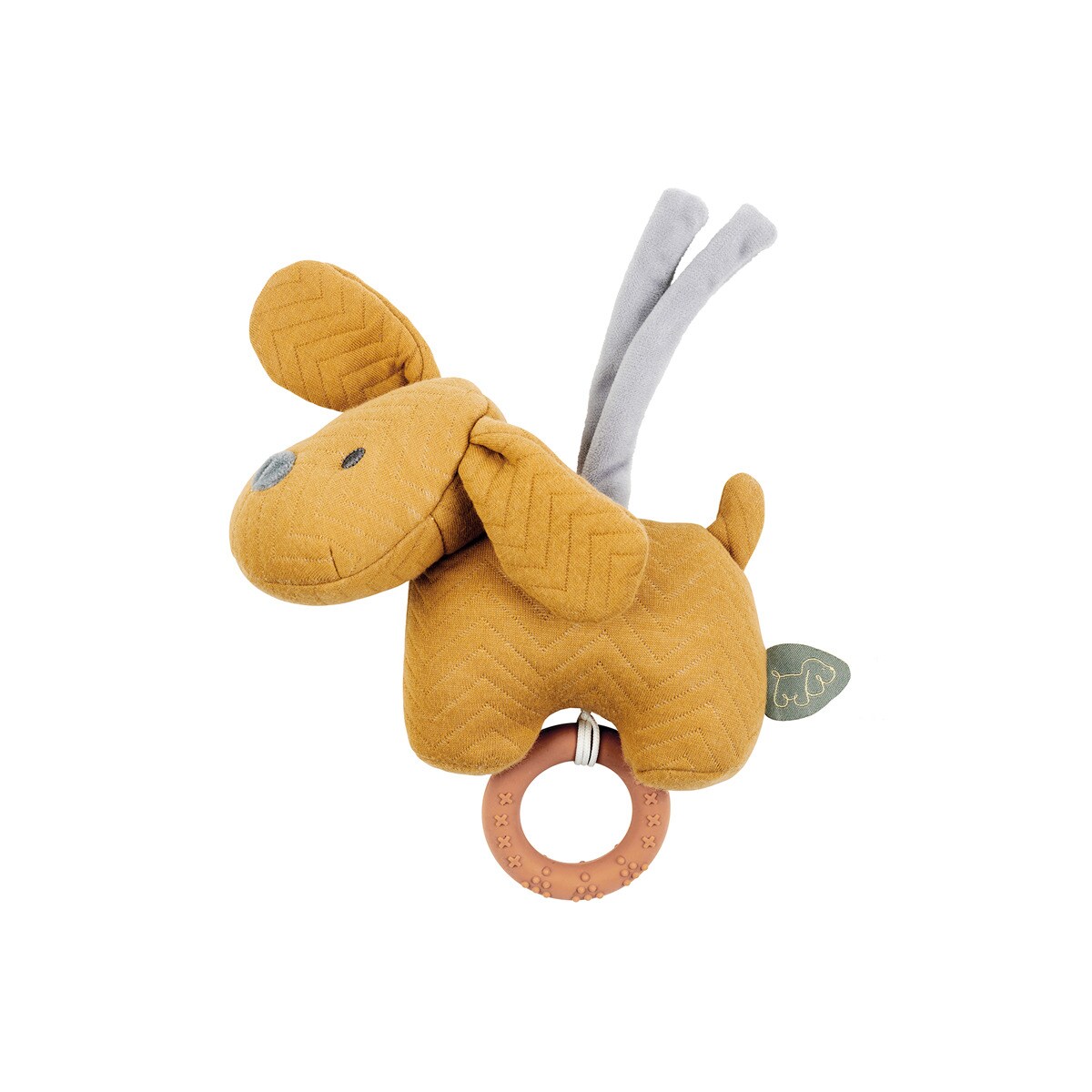 Peluche mini musical jacquard perrito Charlie Nattou caramelo Caramelo-1