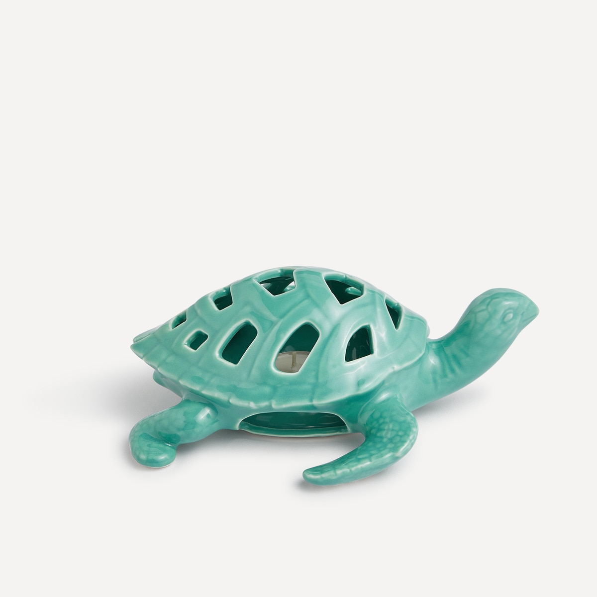 Porta-Velas Tealight Tartaruga Molly Turquesa-1