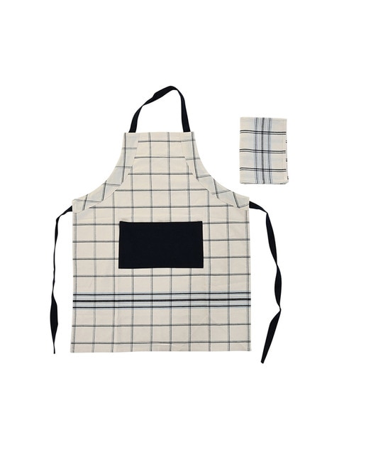 Imagen 0 de Delantal set 2 algodón 70 x 1 x 85 200gsm, cuadros