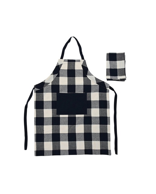 Imagen 0 de Delantal set 2 algodón 70 x 1 x 85 200gsm, cuadros