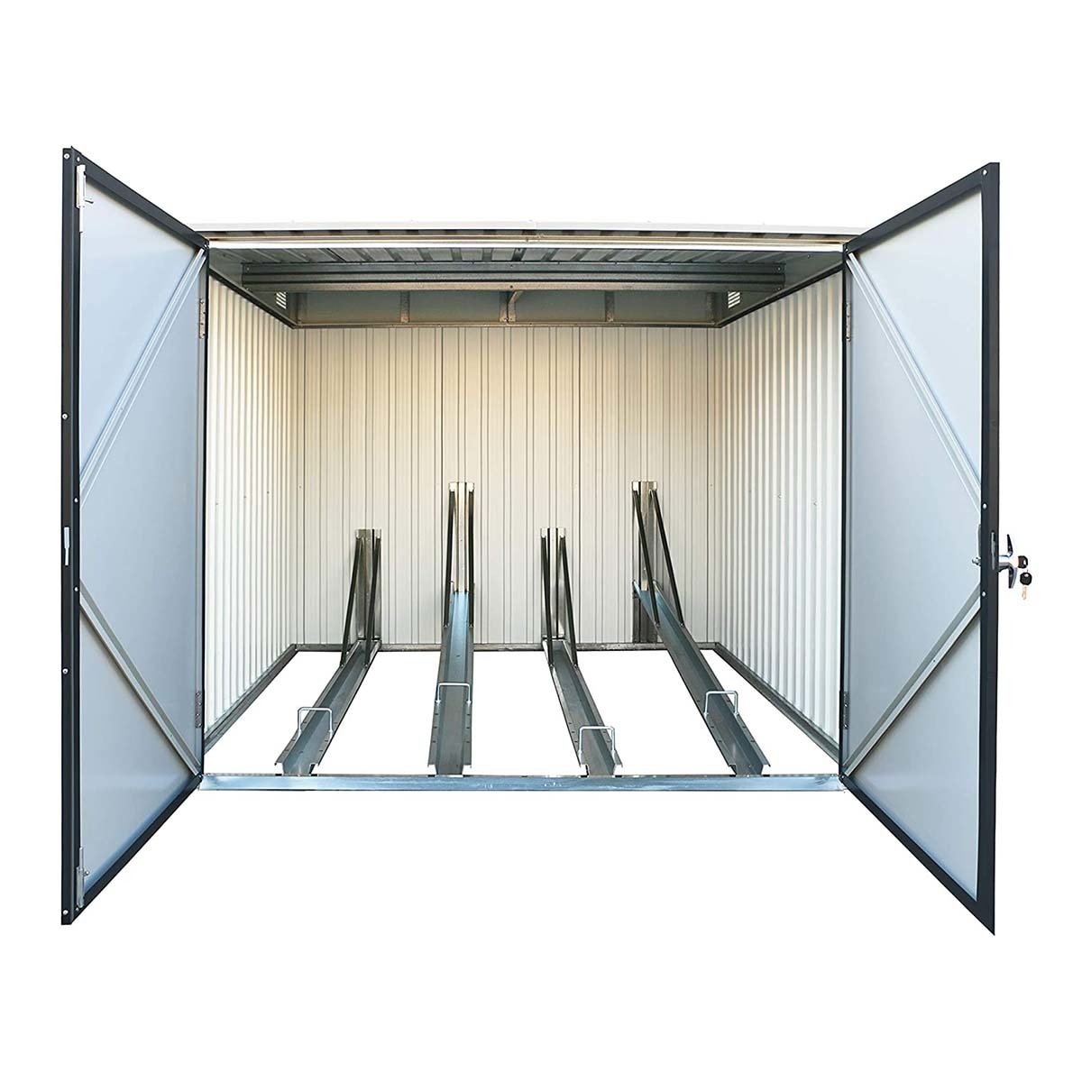 Arcón Guardabicicletas metálico 203x162,5x202,1 cm Antracita-3