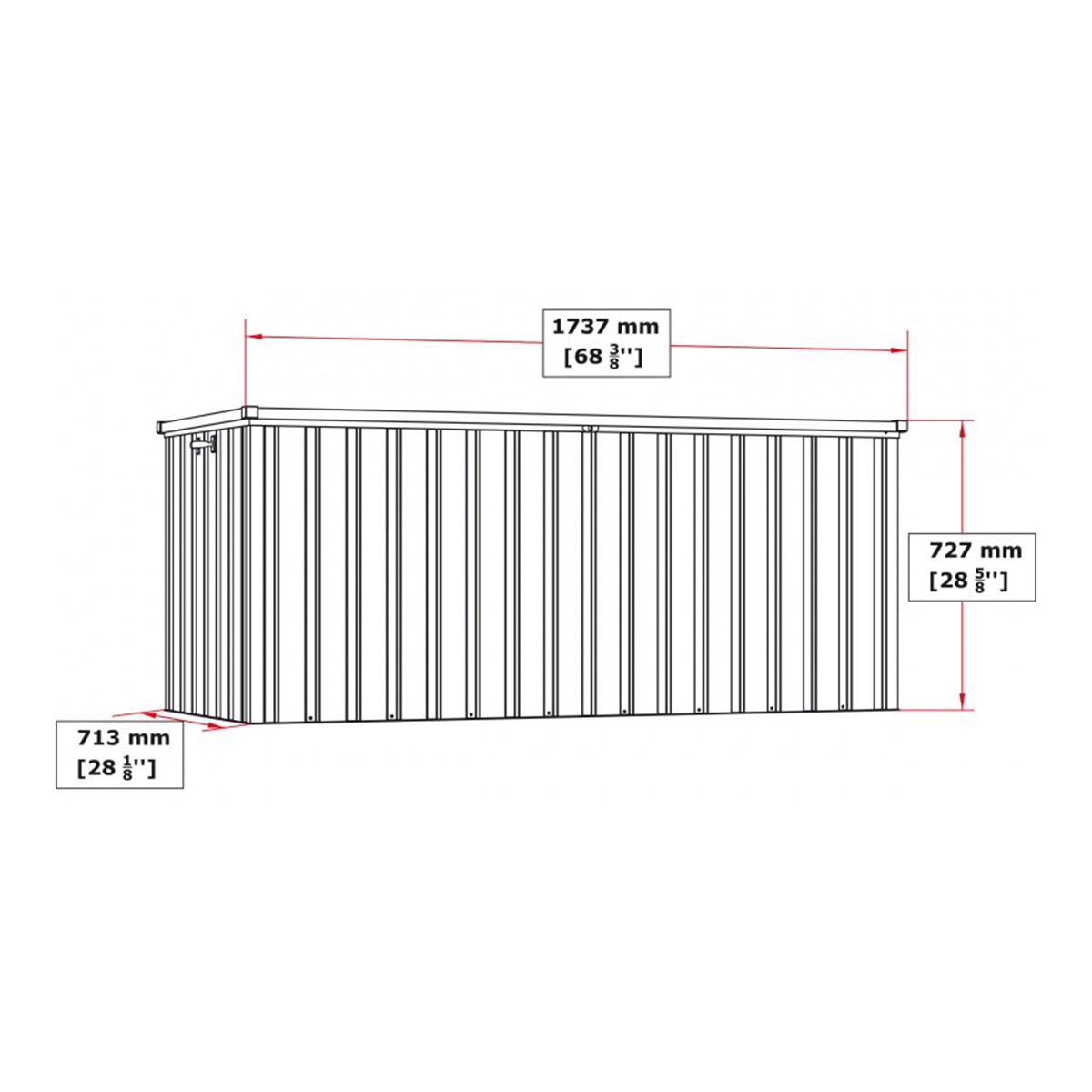 Arcón metálico Imitación madera 770 l Madera-3