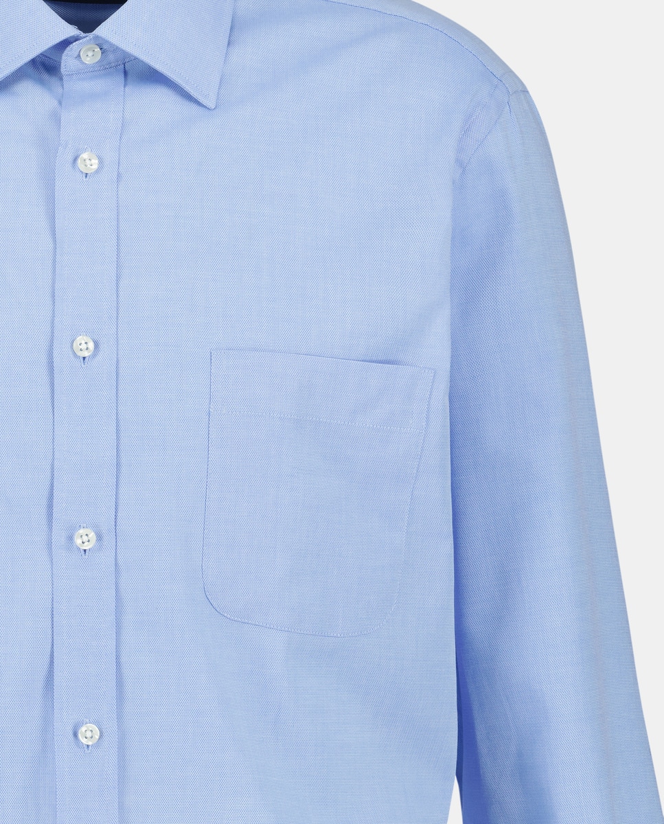 Camisa Classic Fit Clássico Estrutura Padrão Clássico Azul Céu-5