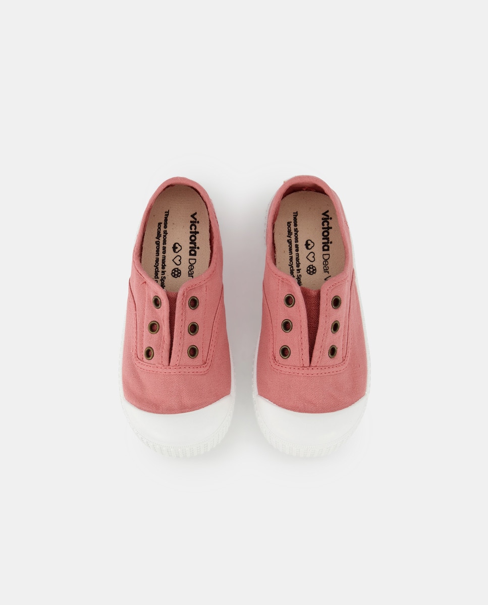 Sapatilhas de lona rosa com elásticos Rosa-6