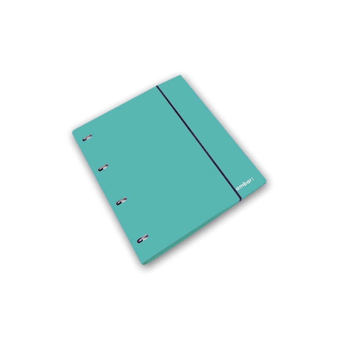 Capa Ambar School A4 4 Argolas com Pautada Ambar 3