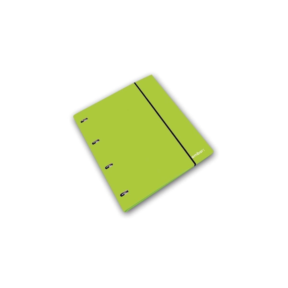 Capa Ambar School A4 4 Argolas com Pautada Ambar 2