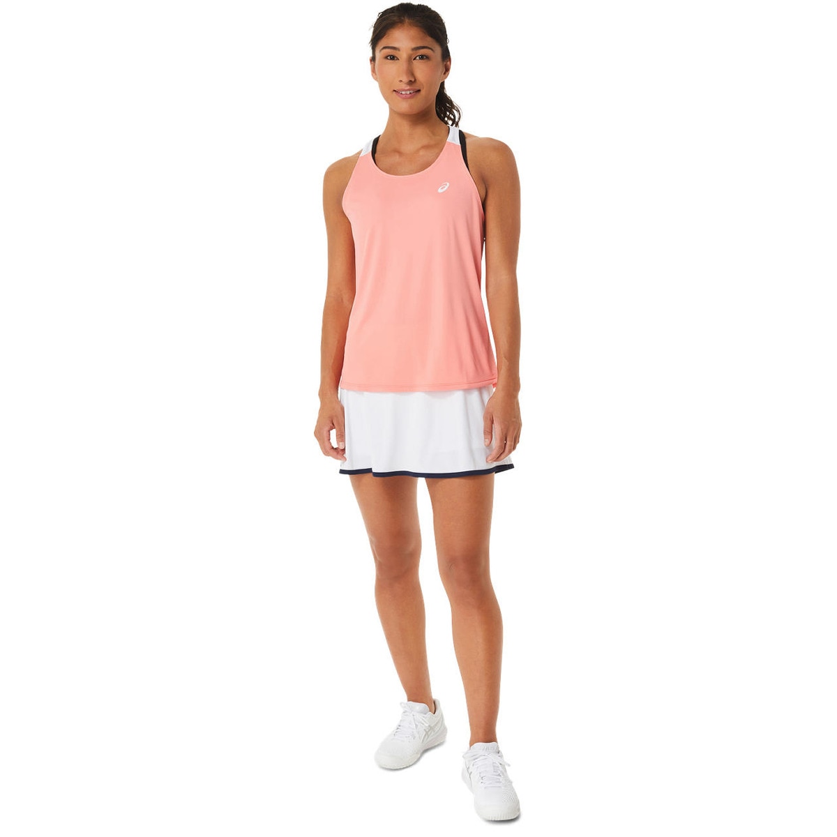 T-shirt de Mulher Court Laranja / Branco-5