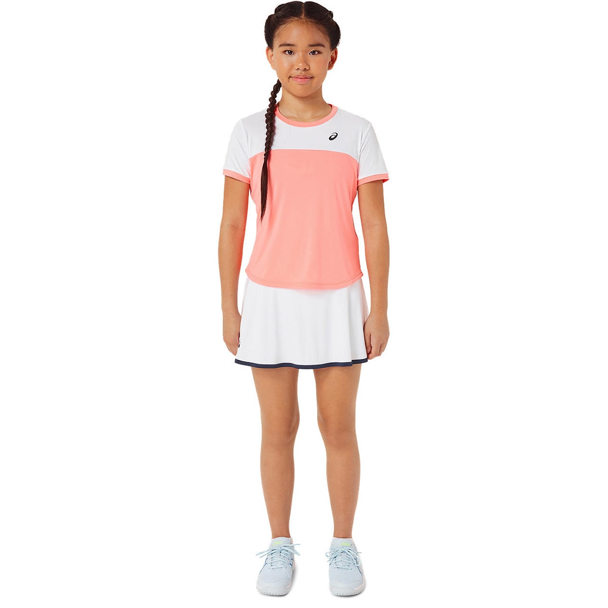 T-shirt de Menina Laranja / Branco-5