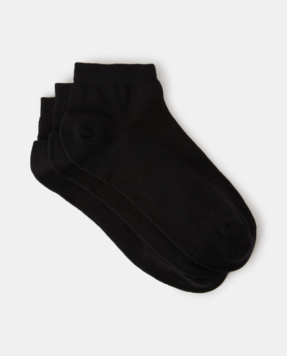 Pack 3 calcetines cortos mujer Negro-1