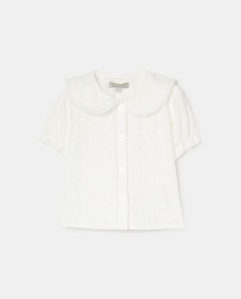 Chemisier à manches courtes et col Claudine