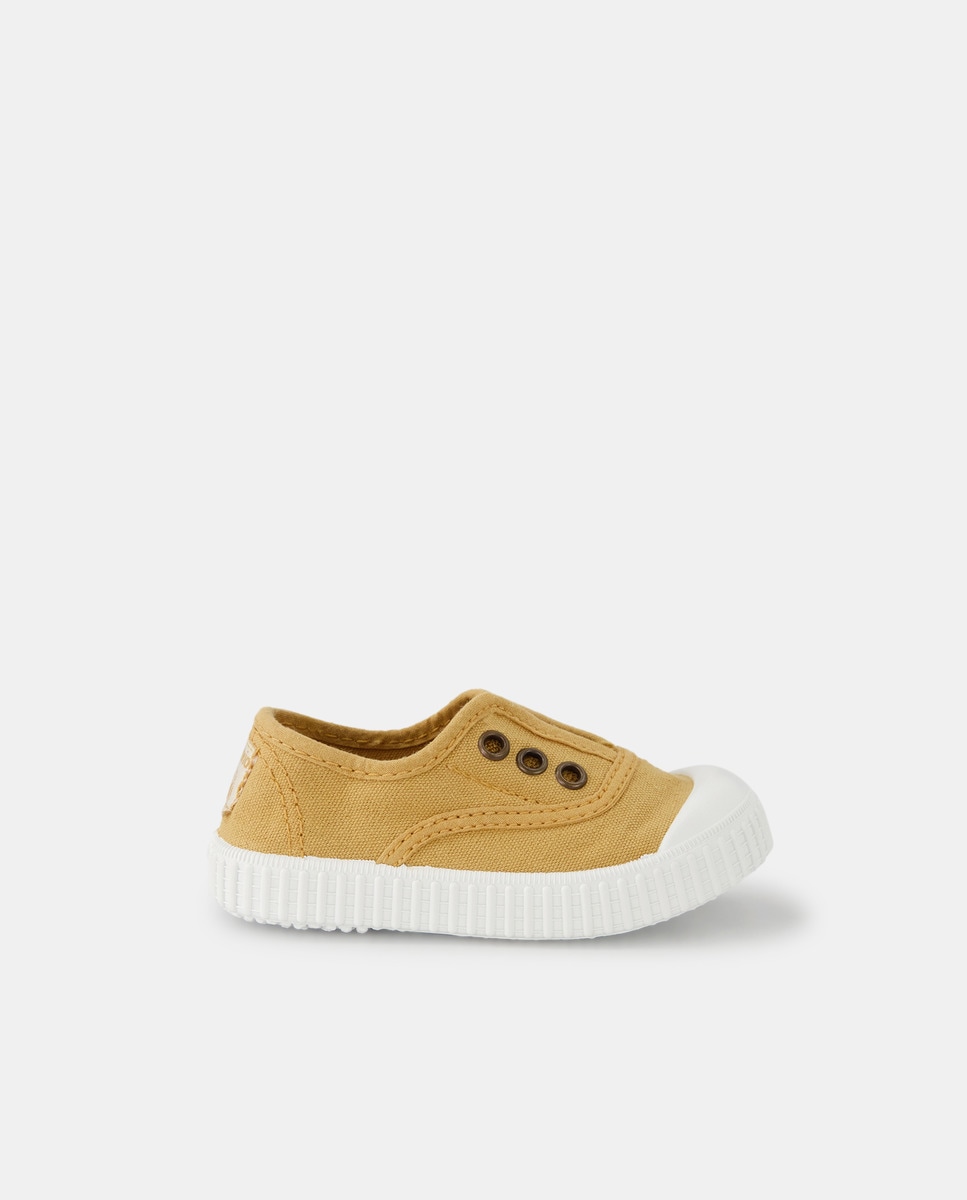 Chaussures en toile basses à semelle cuvette avec bout renforcé et fermeture élastique