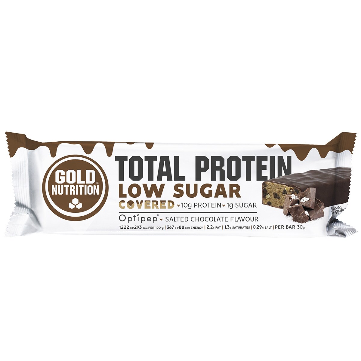 Barra Proteica Low Sugar Covered Salted Chocolate - 30 g 1