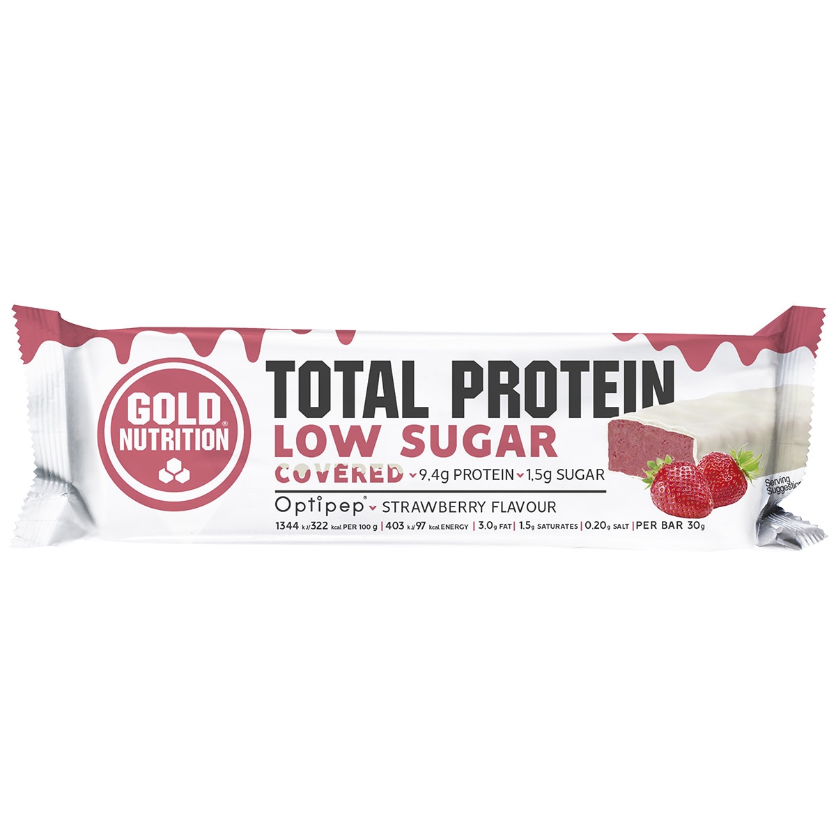Barra Proteica Low Sugar Covered Strawberry & Chocolate - 30 g 1