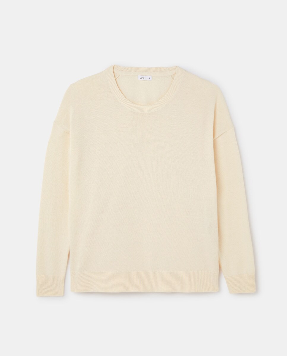 Jersey mujer básico algodón sostenible Crudo-4