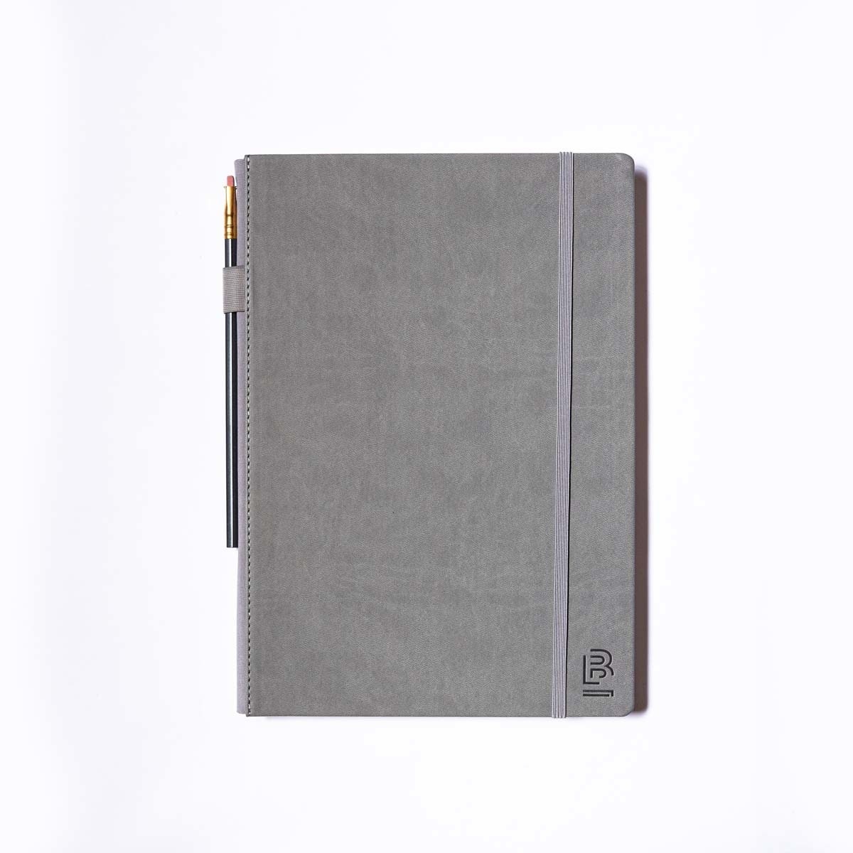 Caderno Grande A4 de Capa Dura e Papel Marfim de Linhas - Cinzento Cinzento-1
