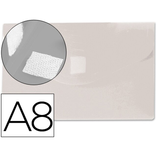 Imagem 0 de Bolsa A8 Porta Documentos com velcro Transparente, LiderPapel