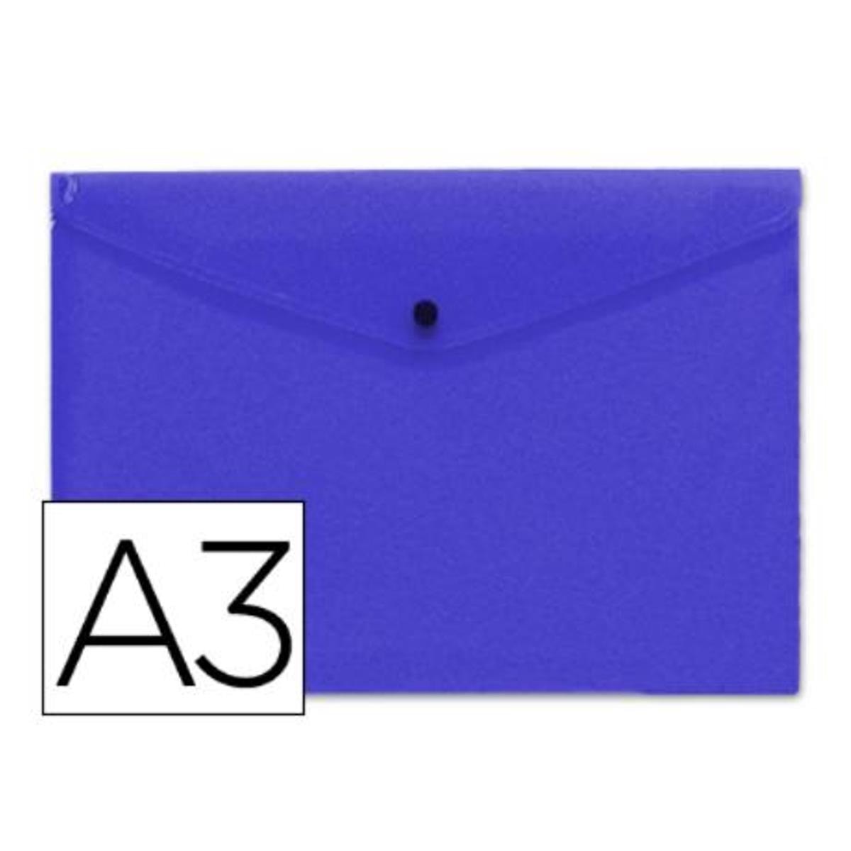 Bolsa A3 em Envelope, Polipropileno Azul Transparente, LiderPapel 1