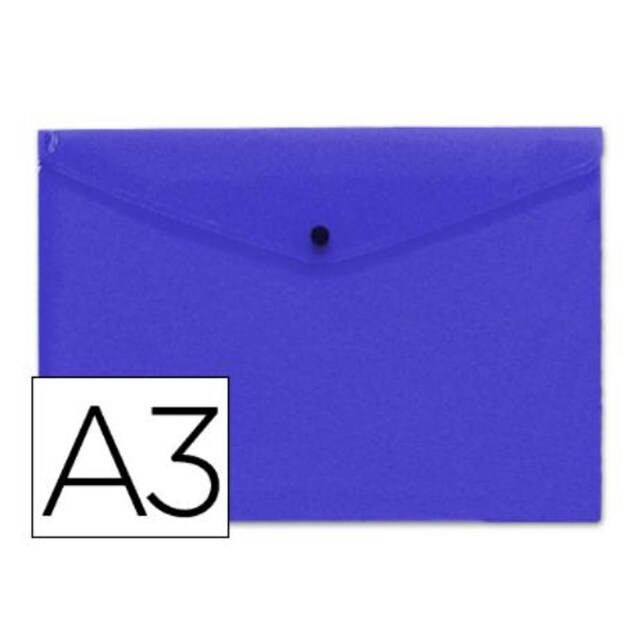 Imagem 0 de Bolsa A3 em Envelope, Polipropileno Azul Transparente, LiderPapel