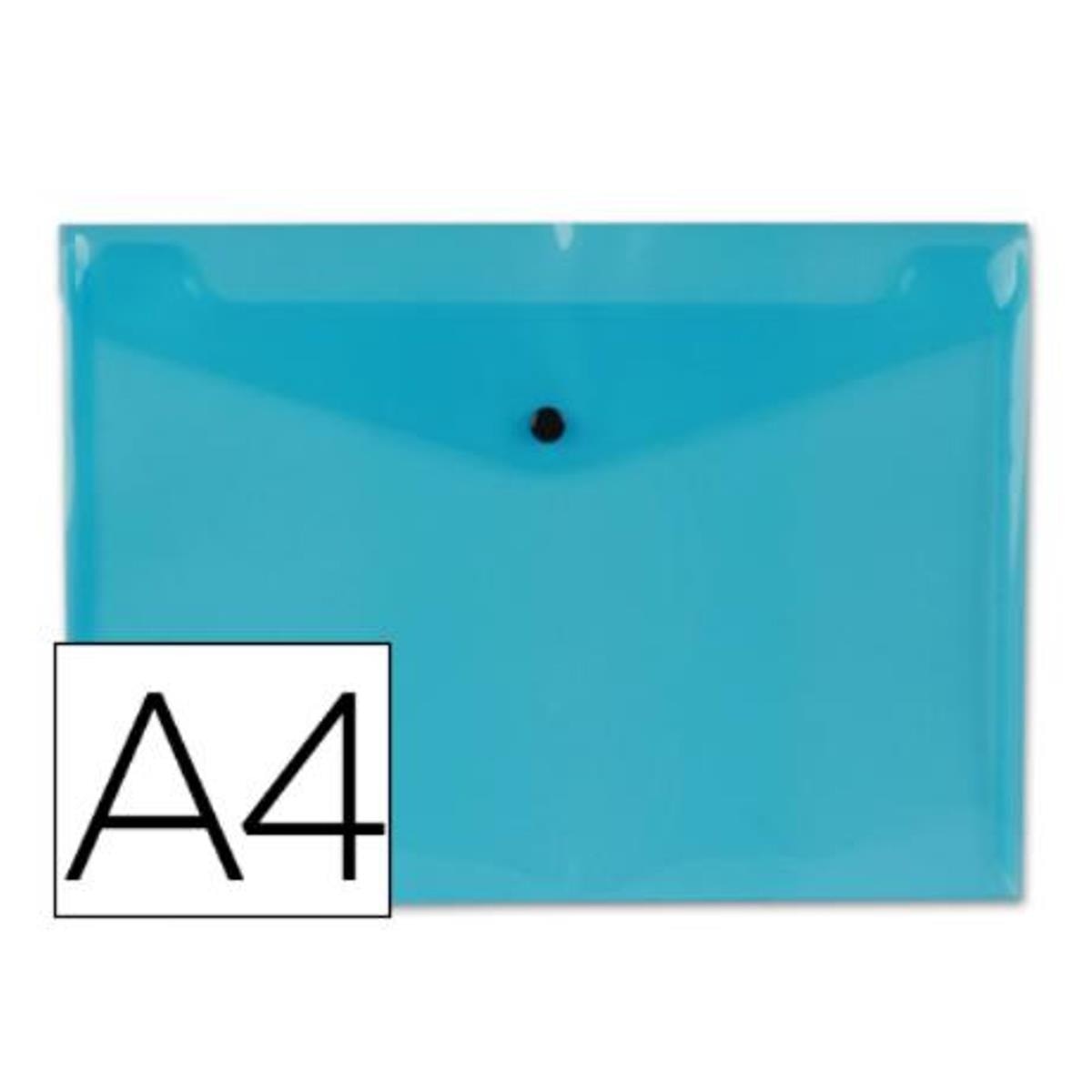 Bolsa A4 em Envelope, Polipropileno Azul Transparente, LiderPapel 1