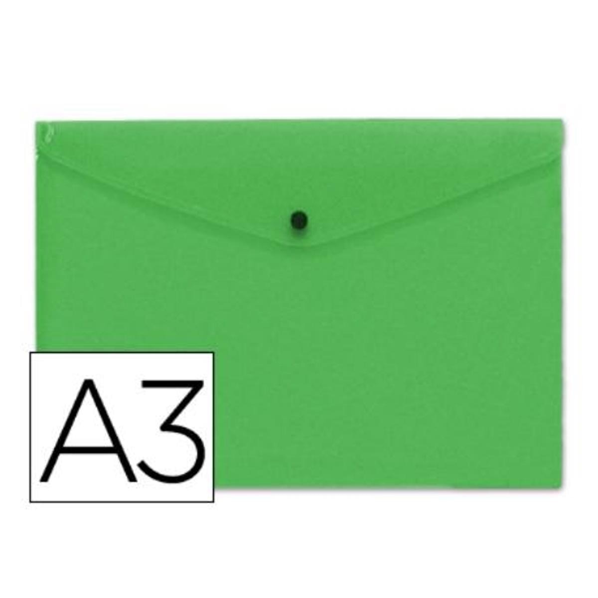Imagem 0 de Bolsa A3 em Envelope, Polipropileno Verde Transparente, LiderPapel