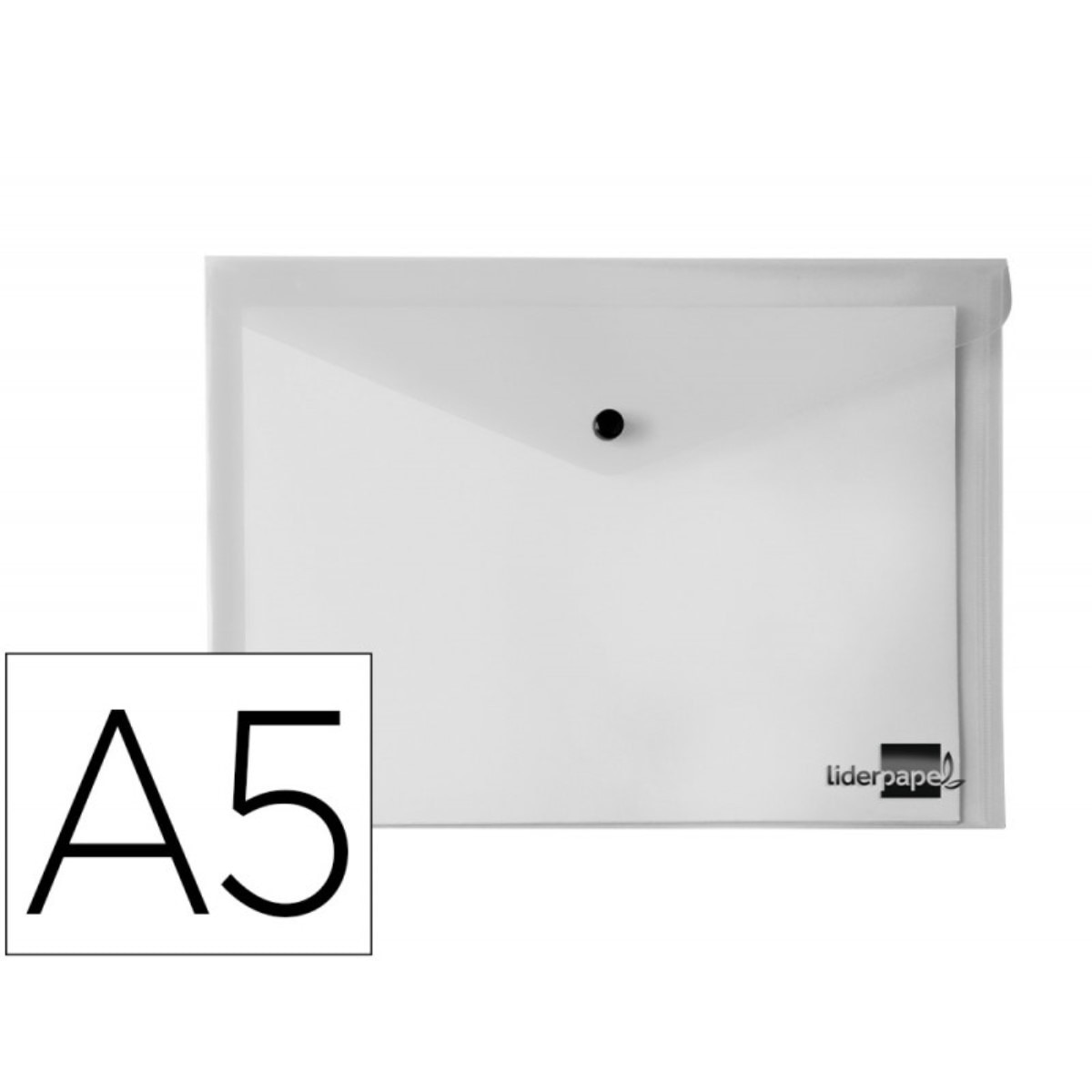 Bolsa A5 em Envelope, Polipropileno Transparente, LiderPapel 1