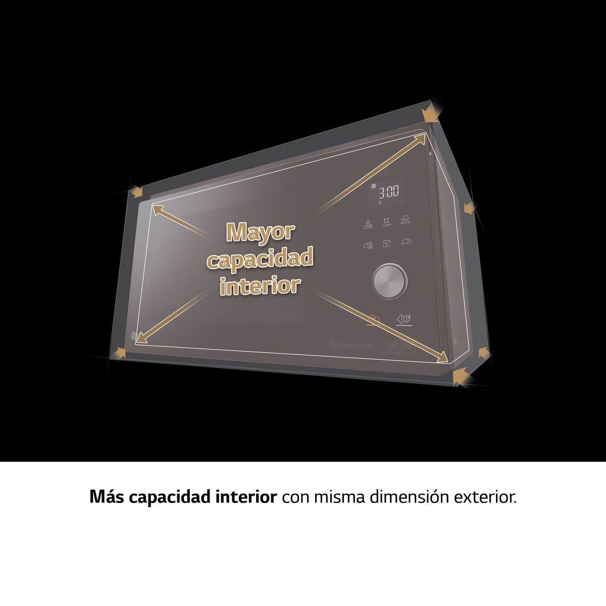 Microondas LG 4 en 1, 39 litros y grill - MJ3965BPS Negro-14