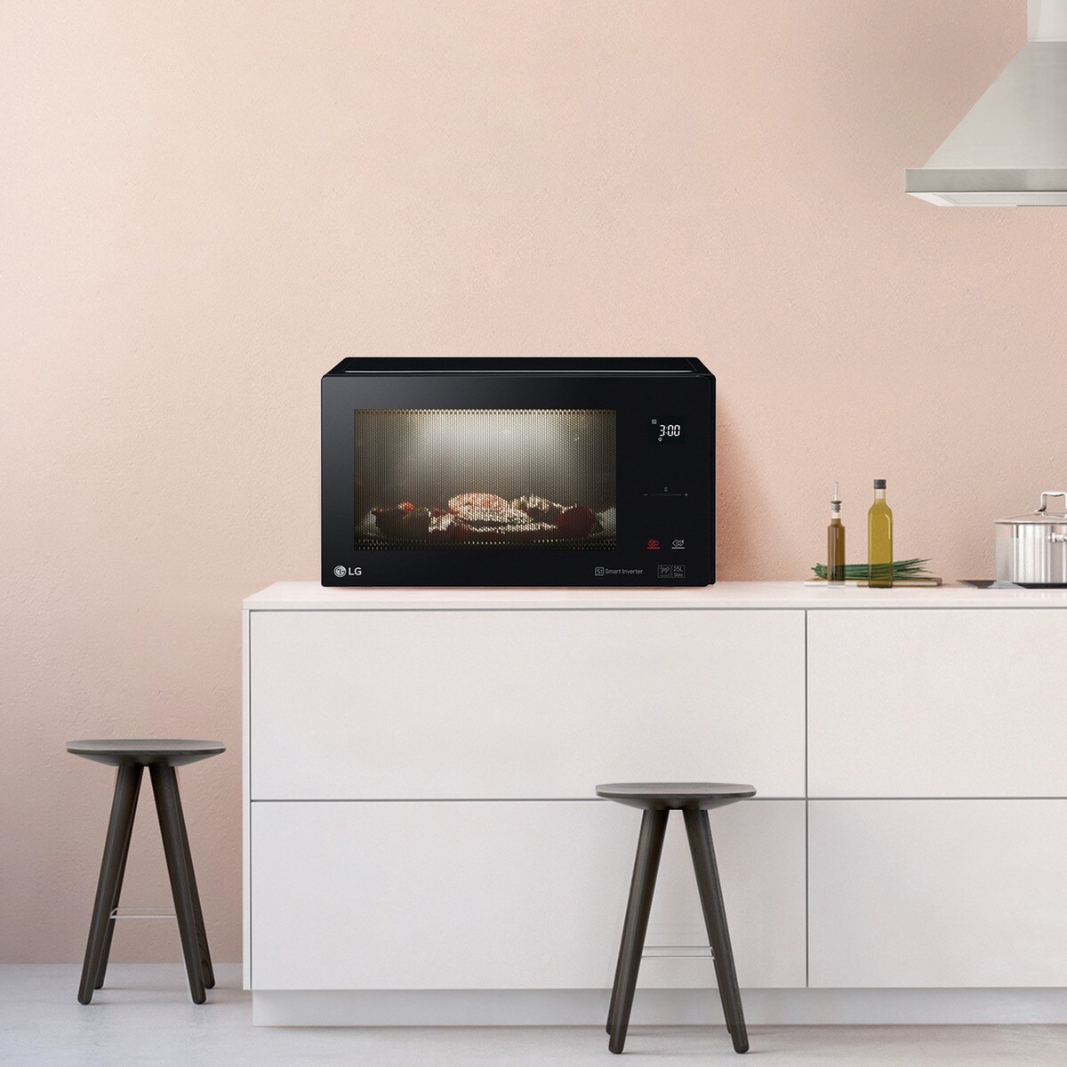 Microondas LG 25 litros, grill, 1.000 w y Smart Inverter - MH6535GDS Negro-15