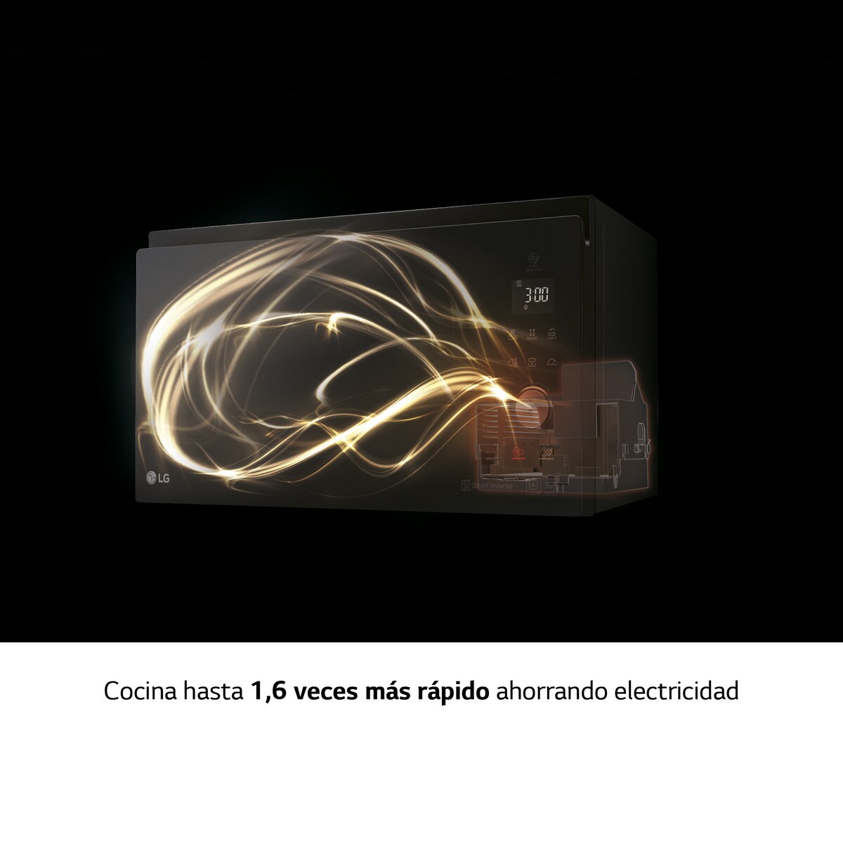 Microondas LG 25 litros, grill, 1.000 w y Smart Inverter - MH6535GDS Negro-8