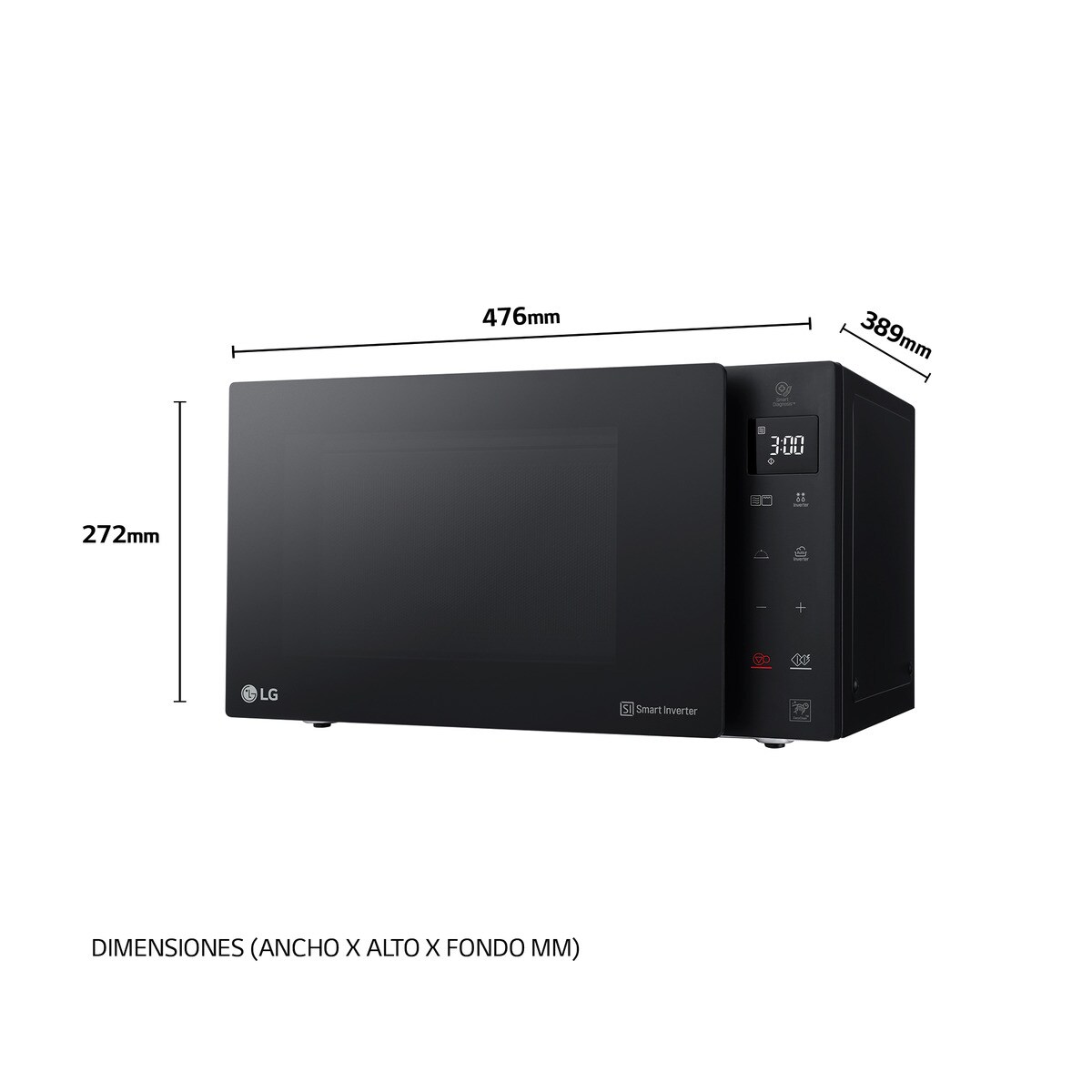 Microondas LG 25 litros, grill, 1.000 w y Smart Inverter - MH6535GDS Negro-5
