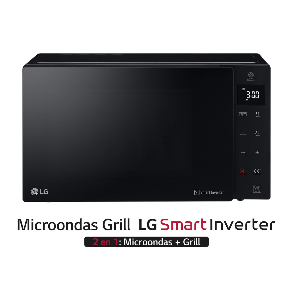 Microondas LG 25 litros, grill, 1.000 w y Smart Inverter - MH6535GDS Negro-3