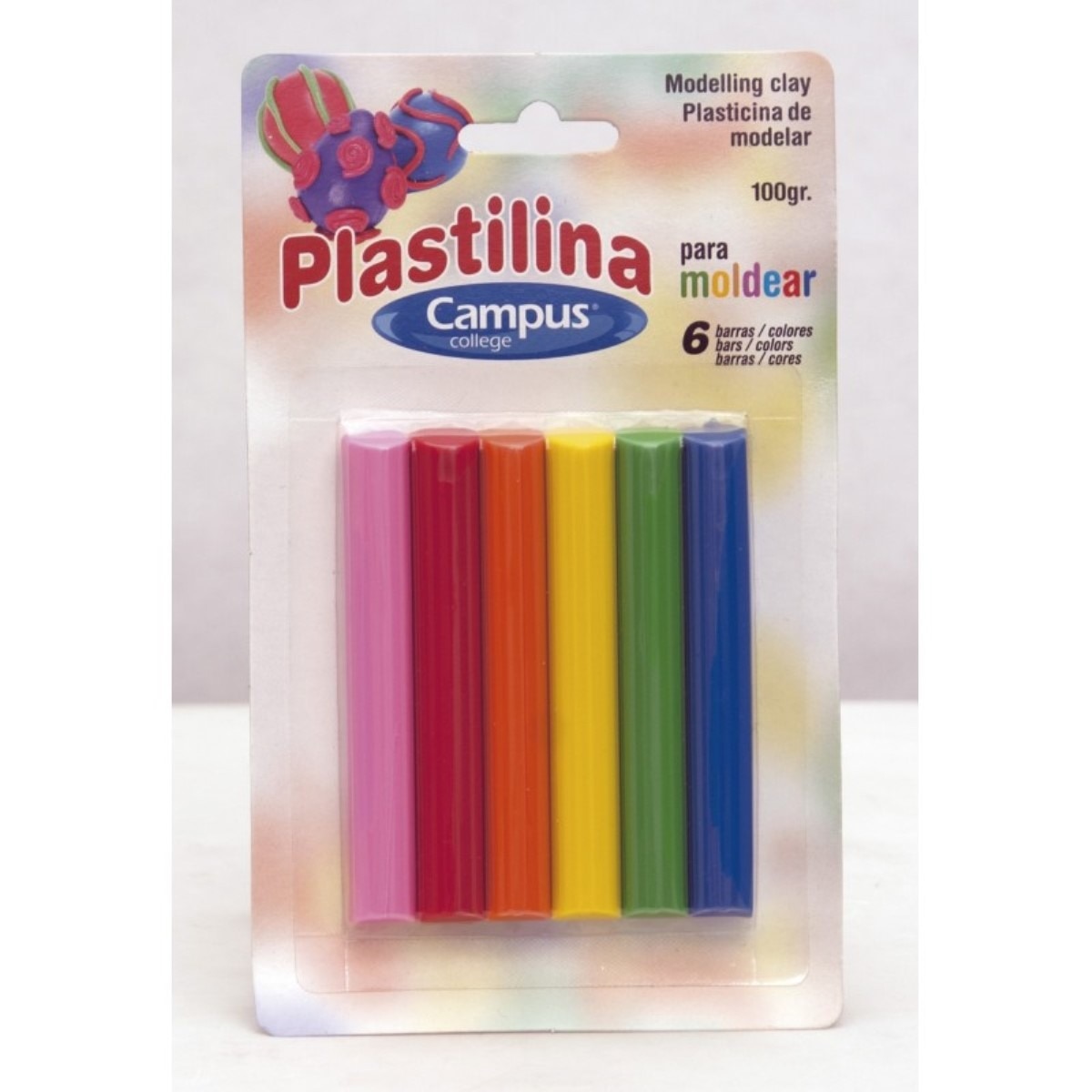 Imagem 0 de Blister de 6 Barritas de Plasticina Cores Variadas, Campus