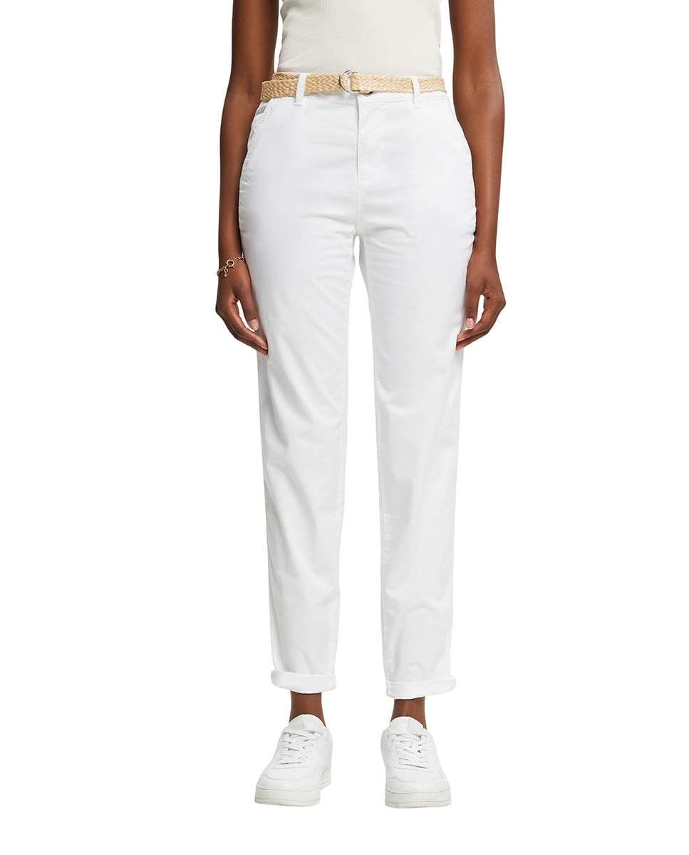 Pantalon chino basique taille moyenne