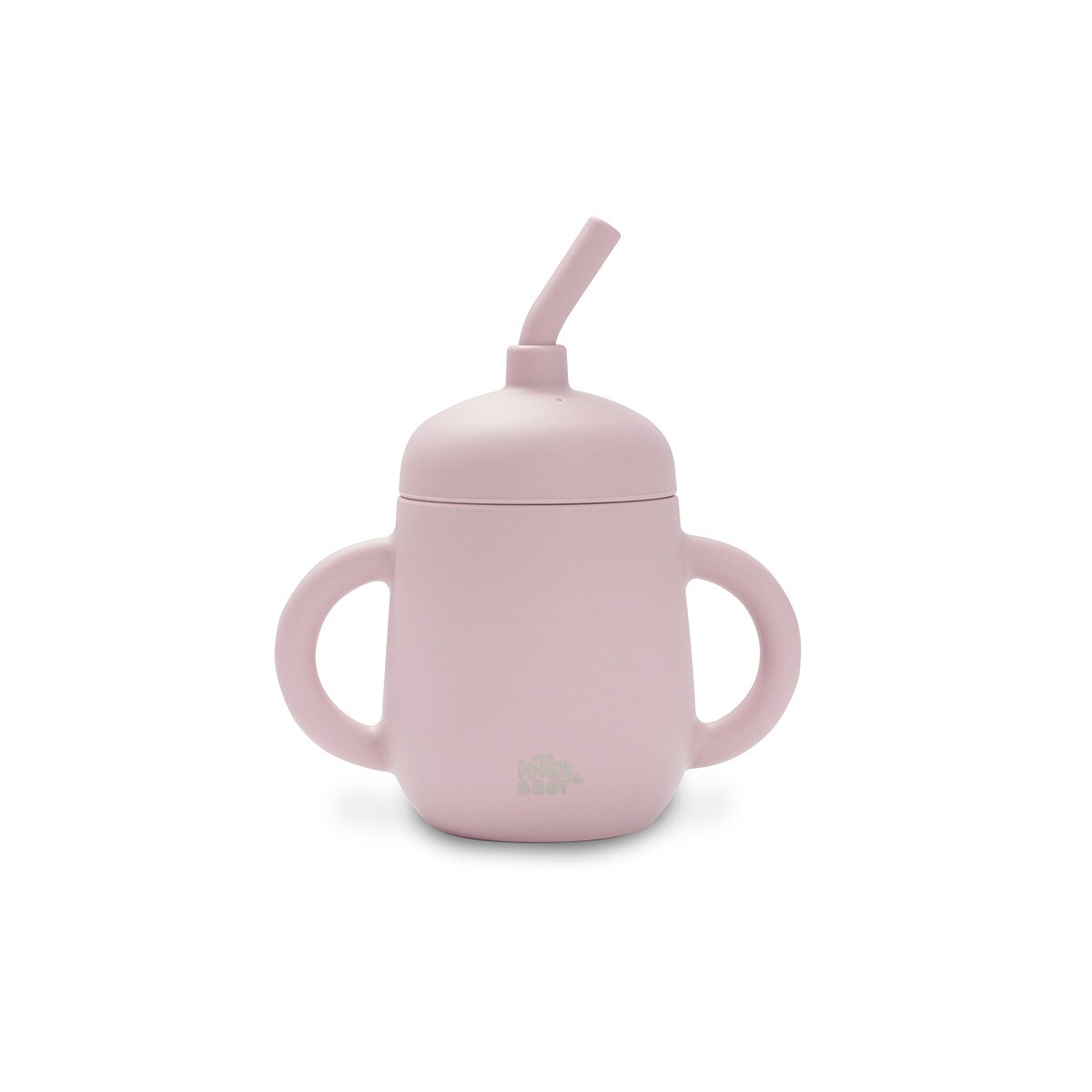 Vaso antigoteo + pajita Rosa-1
