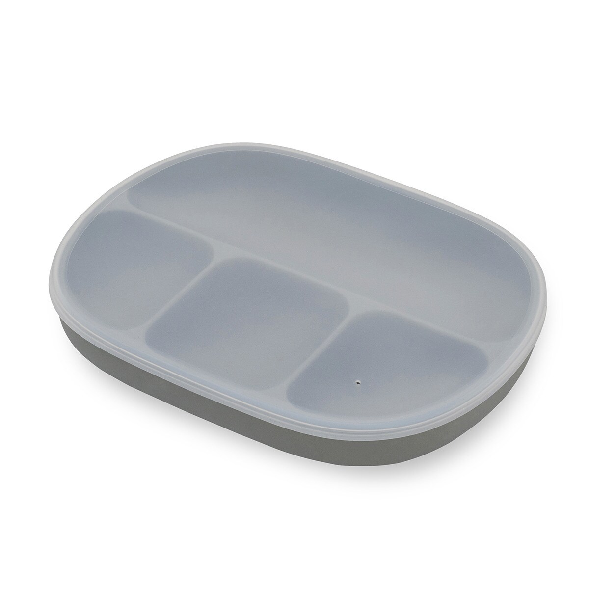 Plato con ventosa y tapadera Gris-2