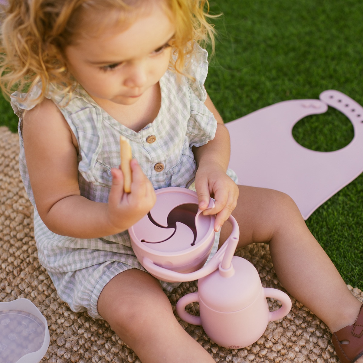 Porta snacks plegable Rosa-5