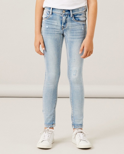 Imagen 0 de Pantalón vaquero de niña skinny fit con cintura ajustable