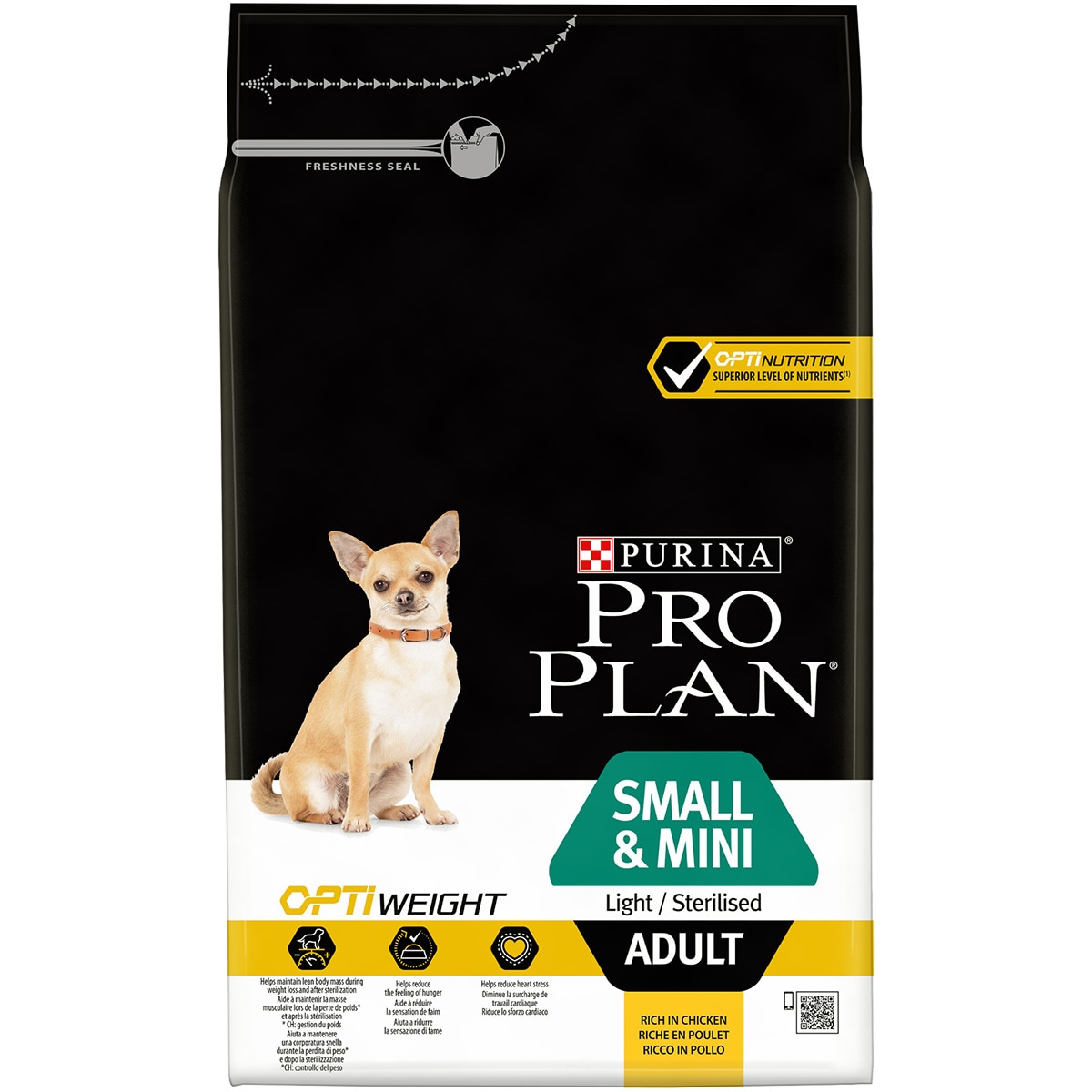 Ração para CãoSmall&Mini Adulto Frango Light embalagem 3 kg