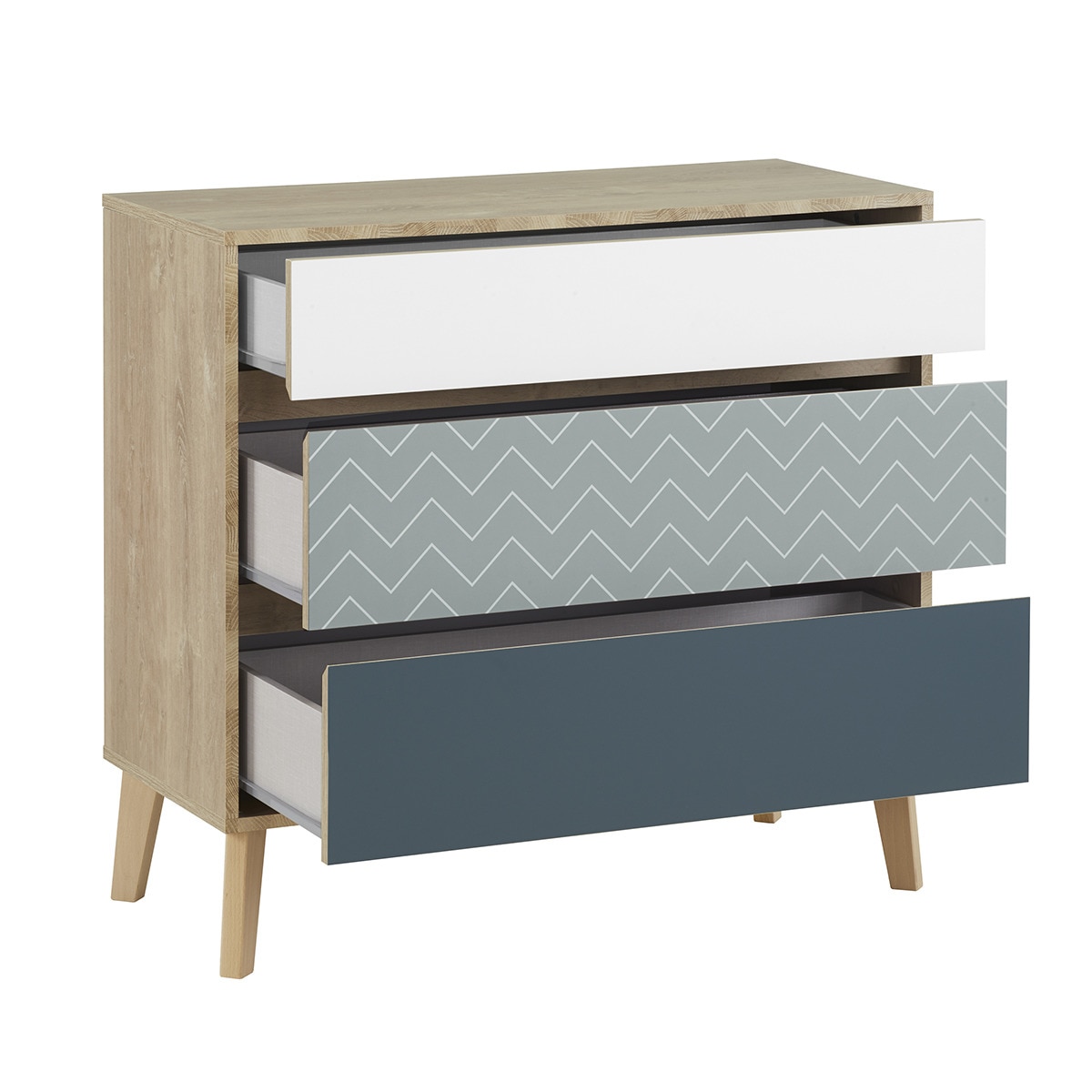 Comoda 3 cajones Galipette LARVIK Multicolor-2