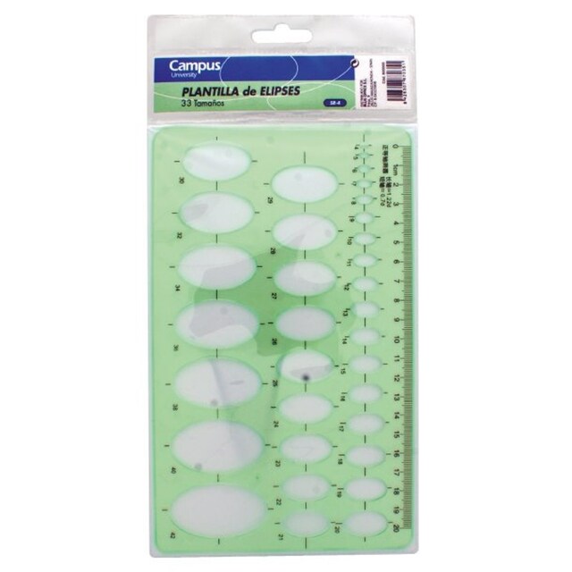 Imagem 0 de Régua Elipses Makro Paper Plástico 20 cm