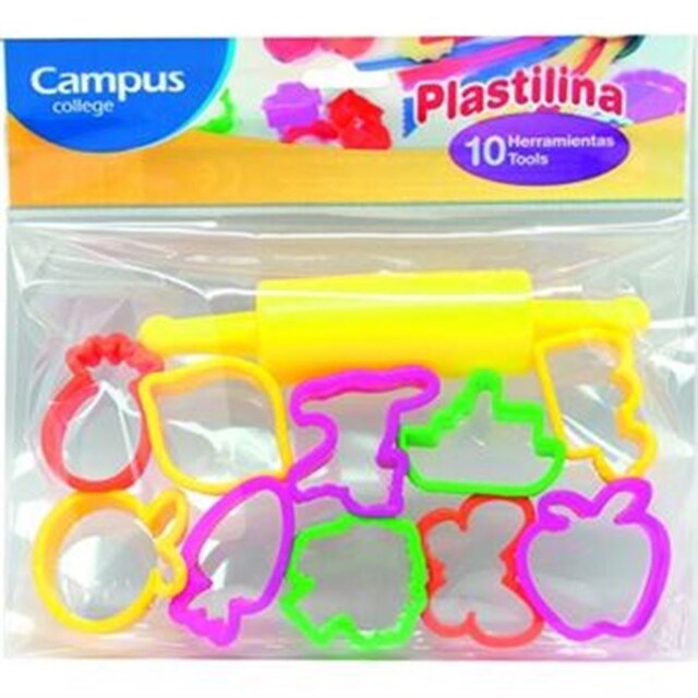 Imagem 0 de Conjunto de 10 Moldes + Rolo de Plasticina Campus