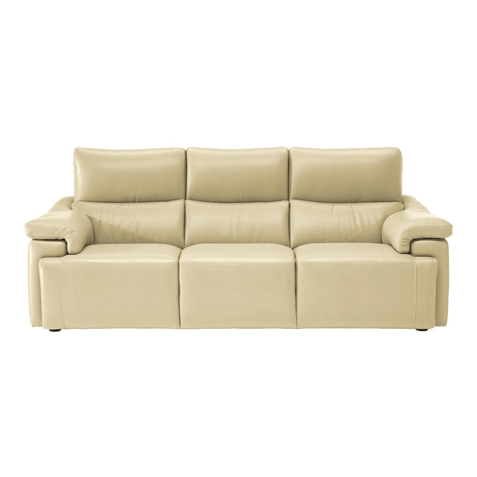 Imagen 0 de Sofá de piel de 3 plazas con 3 asientos y relax eléctrico Jefferson N55 Natuzzi Editions Crema
