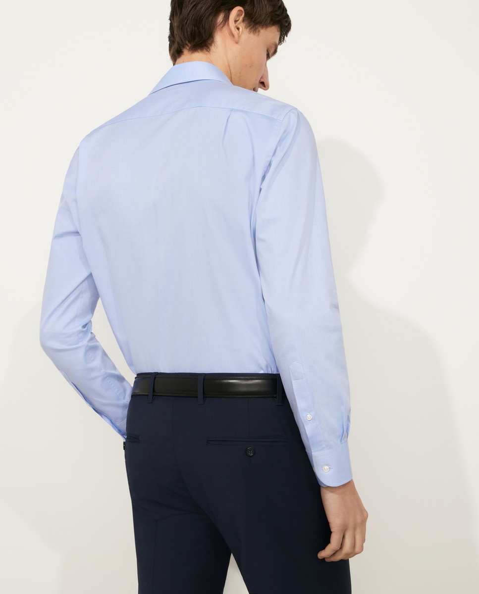 Camisa Classic Fit Clássico Estrutura Padrão Clássico Azul Céu-6