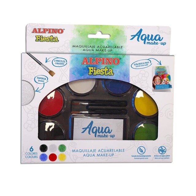Imagen 0 de Estuche paleta maquillaje acuarelable pro Alpino 6 colores