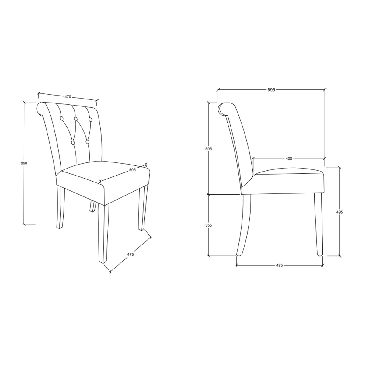 Cadeira Estofada de Linho Rondo Bege-9