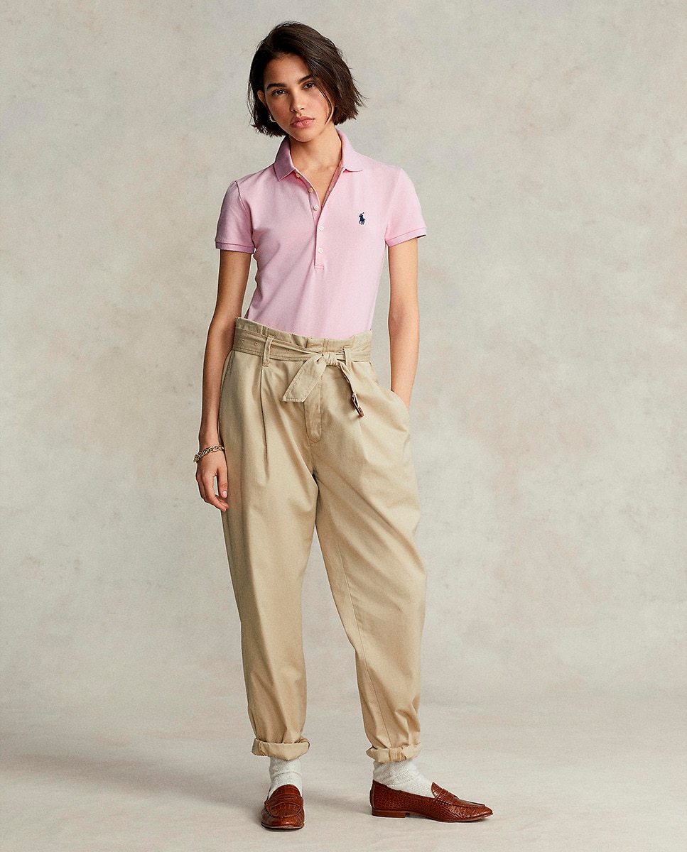 Polo Liso Slim Fit Rosa-claro-5